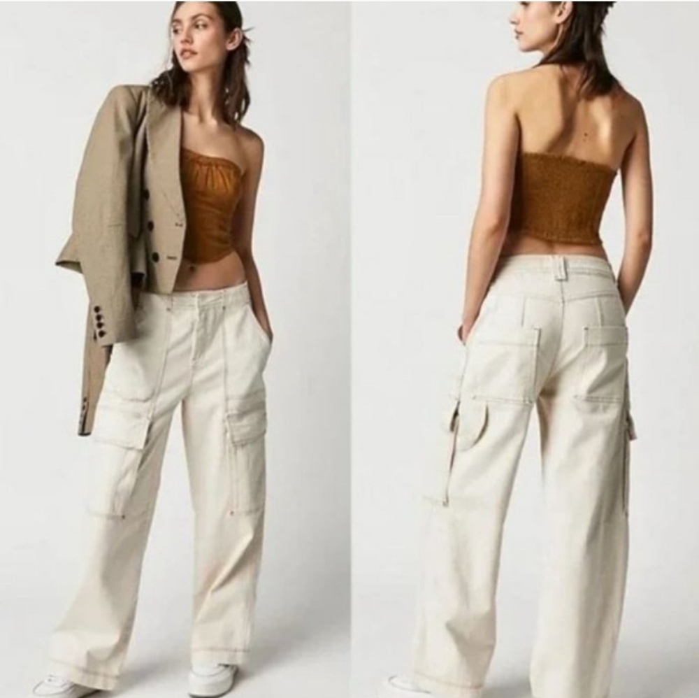 Free people We the free judd carpenter jean size 27 wide leg cargo pants